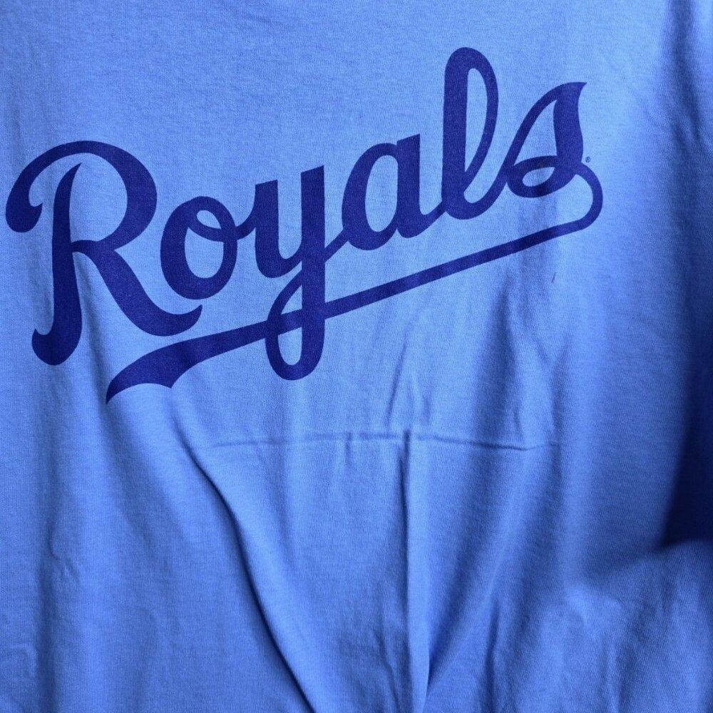 Mens Majestic Royals Blue Athletic T Shirt  XL  Blue Cotton NWOT